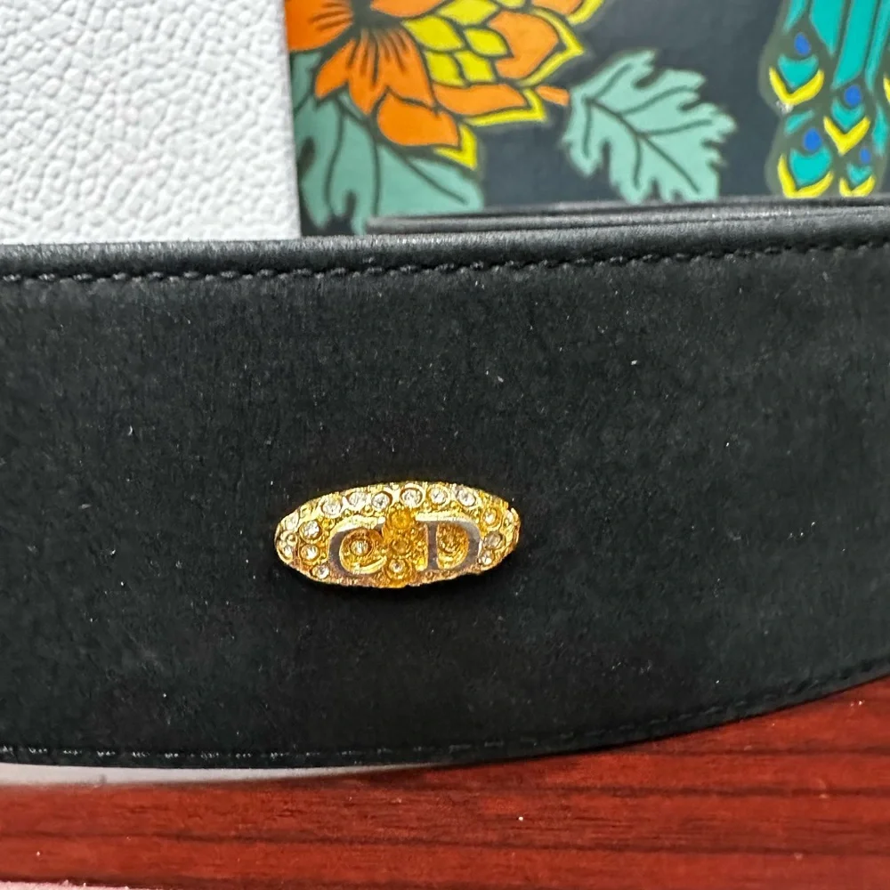Christian Dior Vintage Black Suede Wide Belt – Size 70 (Runs Small) - Picture 5 of 7